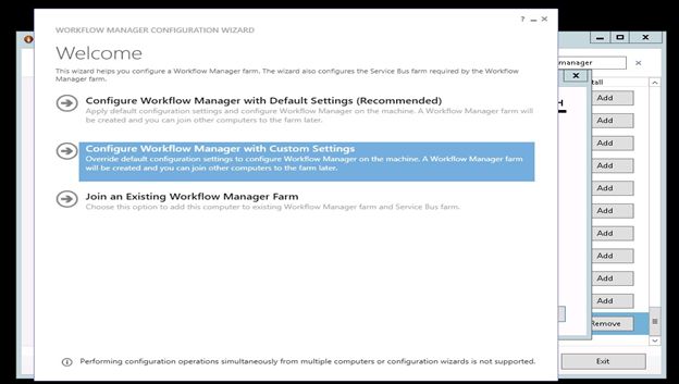 workflow manager configuration