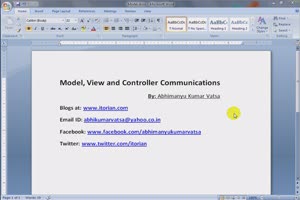 Model, View and Controller Communications