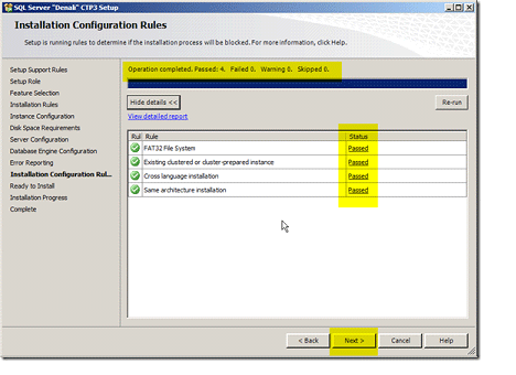 Installation Config Rules in sql server