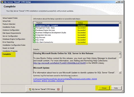 sql server installation Process Completeion