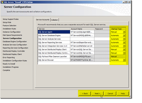 Server-Configuration in sql server