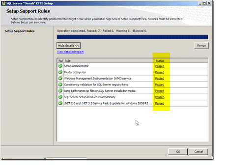 Setup Support Rules in sql server