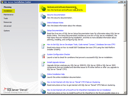 SqlServer Installation