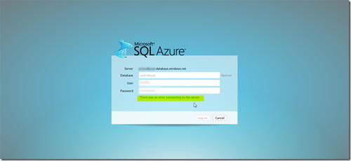 SQL Azure Management Portal