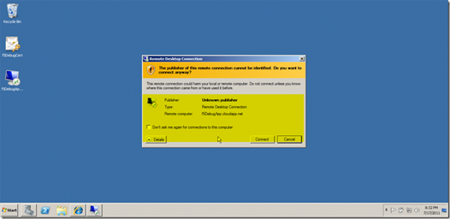 Remote Desktop Azure Role Instance