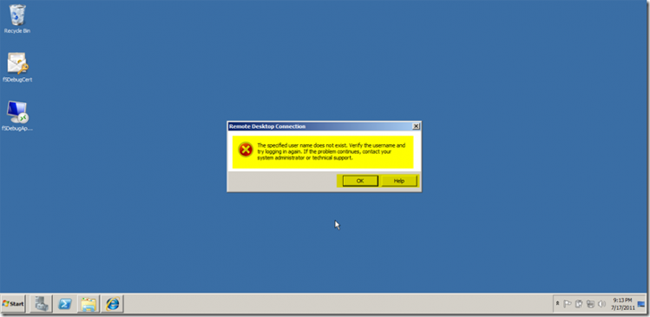 Remote Desktop Azure Role Instance`