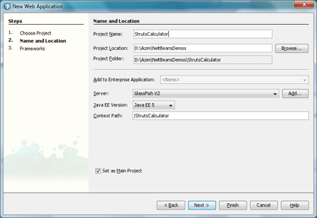struts in netbeans