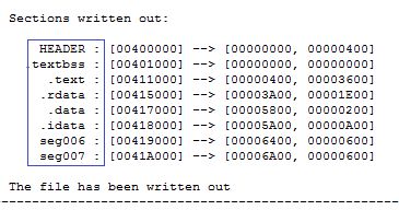 Sections Written out