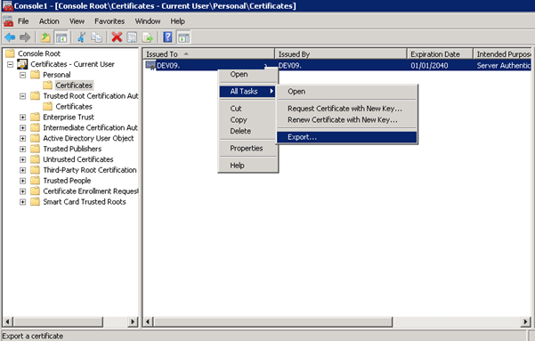 SSL/TLS secure channel Certificate