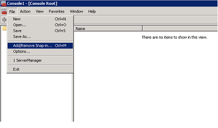 Add/remove snap in mmc