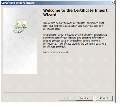 import wizard pop up in mmc
