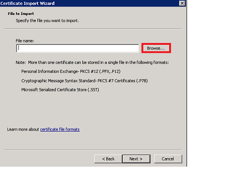 select certificate in mmc