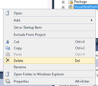 delete visual web part