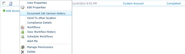 Document Set Version History