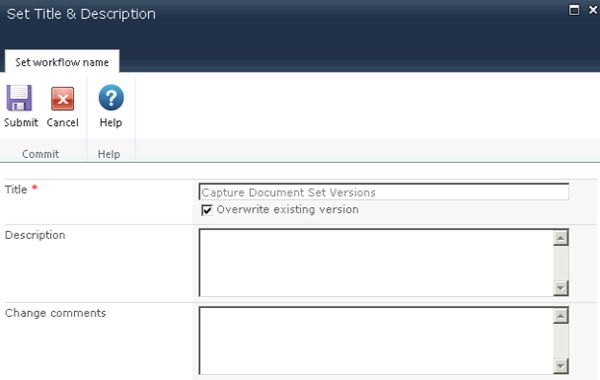 set workflow details in sharepoint