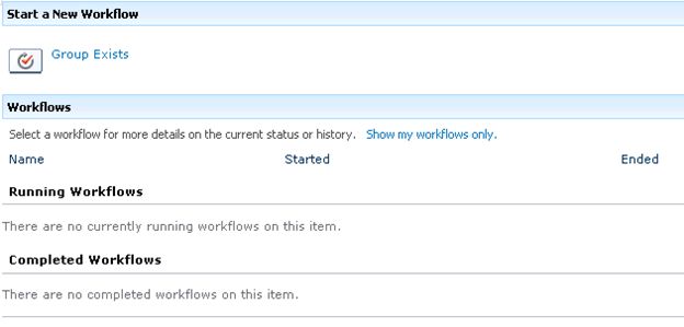 Group Exists workflow