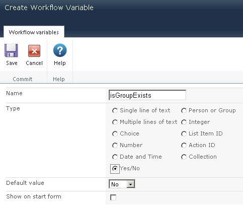 variable name and select the variable type