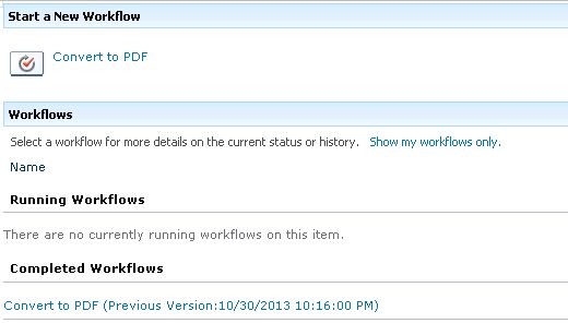 Convert to PDF workflow