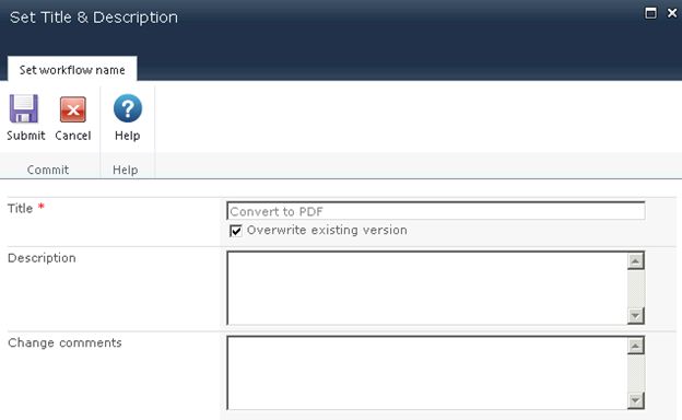 Description and Change Comments