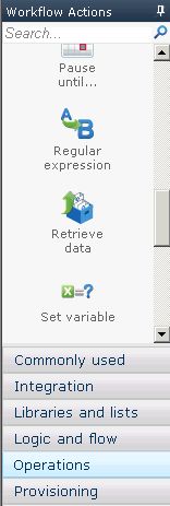 Regular expression action