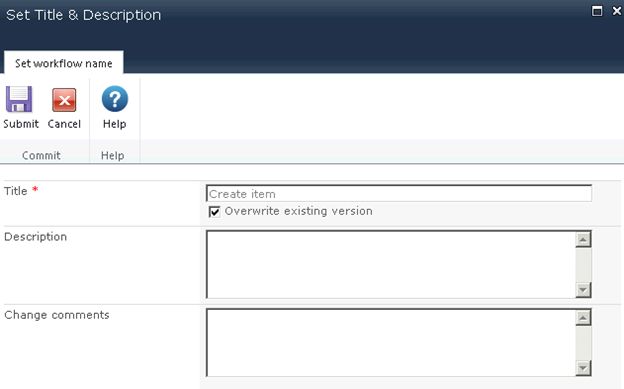 Description and Change Comments