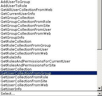 GetUserCollectionFromGroup web method