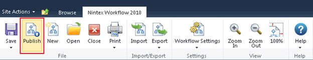 Workflow Publish button