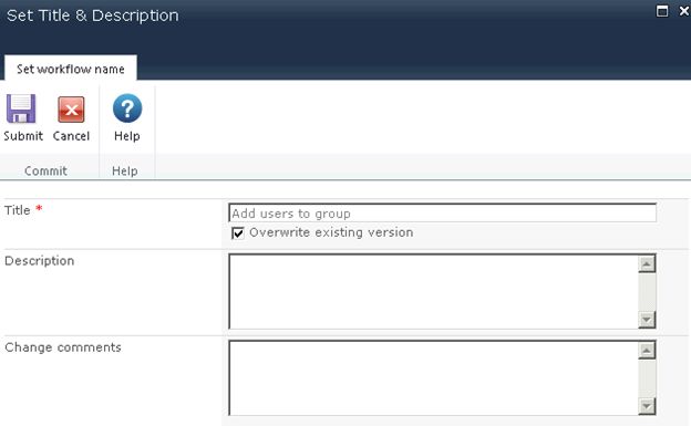 Description and Change Comments