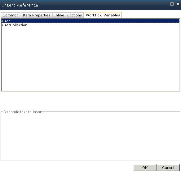 Workflow Variables tab