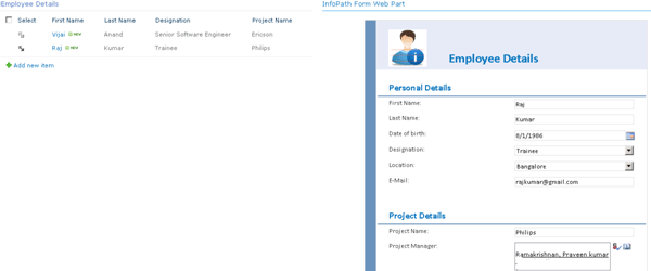 Connecting the web parts sharepoint