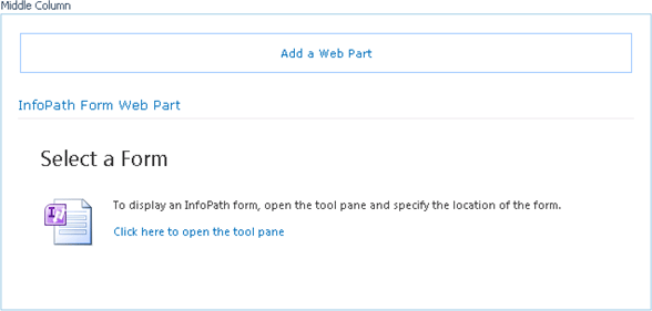 Create InfoPath Form web part sharepoint