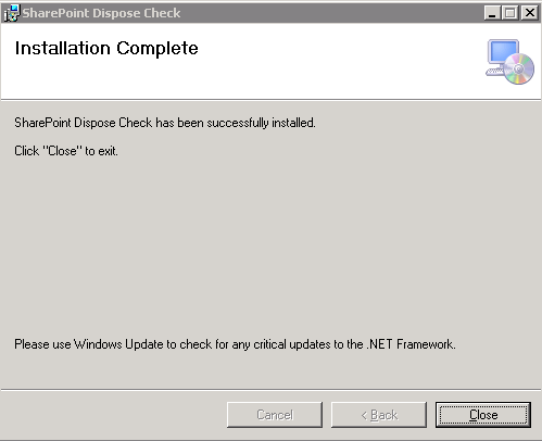SharePoint Dispose Checker Tool