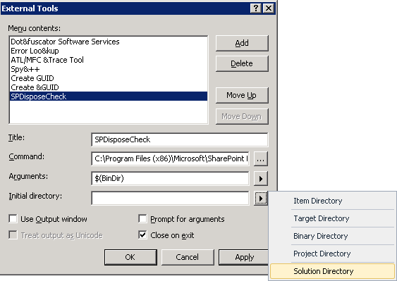 SharePoint Dispose Check tool