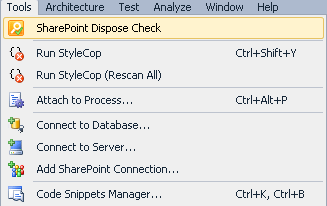 SharePoint Dispose Check tool