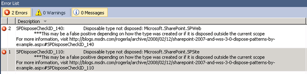 SharePoint Dispose Check tool