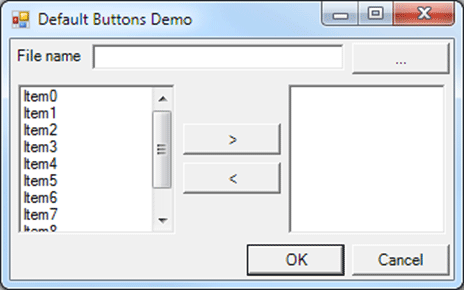 Form's AcceptButton and CancelButton properties