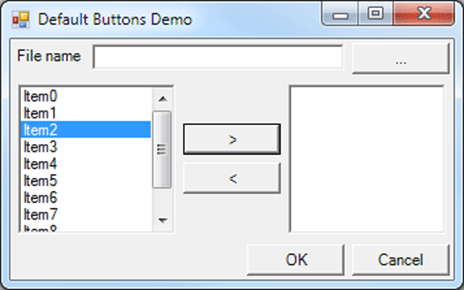 Form's AcceptButton and CancelButton properties