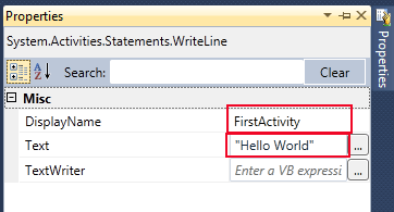 activity properties in Workflow 4.0