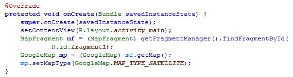 code in onCreate Method