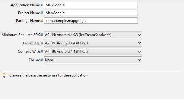 type application name