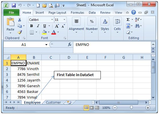 Table in Excel