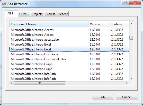 add Reference Interop