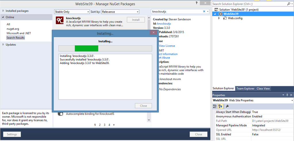 Knockout Installation