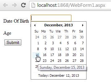 Server side validation on DOB