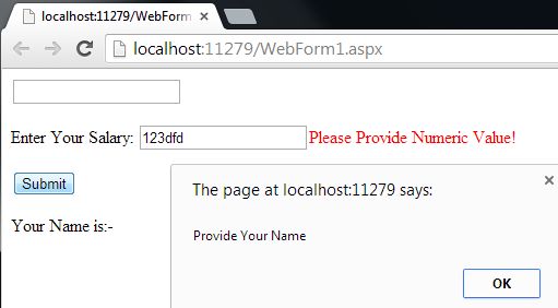 validations using knockout