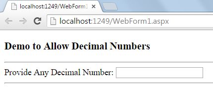 AllowDecimalNumbers