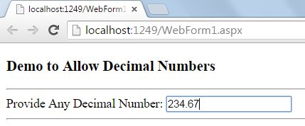 AllowDecimalNumbers