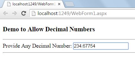 AllowDecimalNumbers