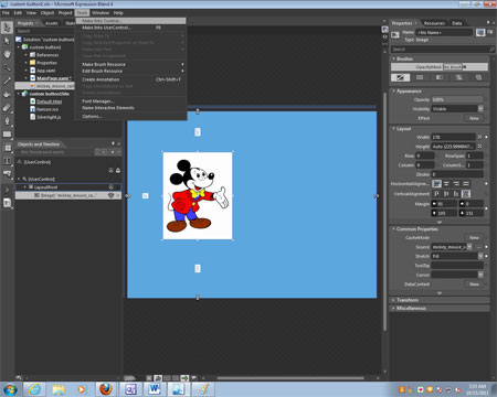Button in Expression Blend