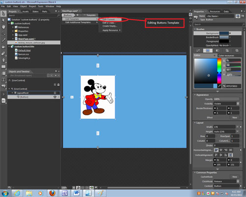 Template in Expression Blend